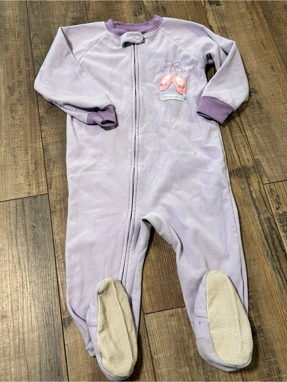 Baby Girls Zip Fleece Footie One Piece Lot Pink Purple 2T/ 24 Months